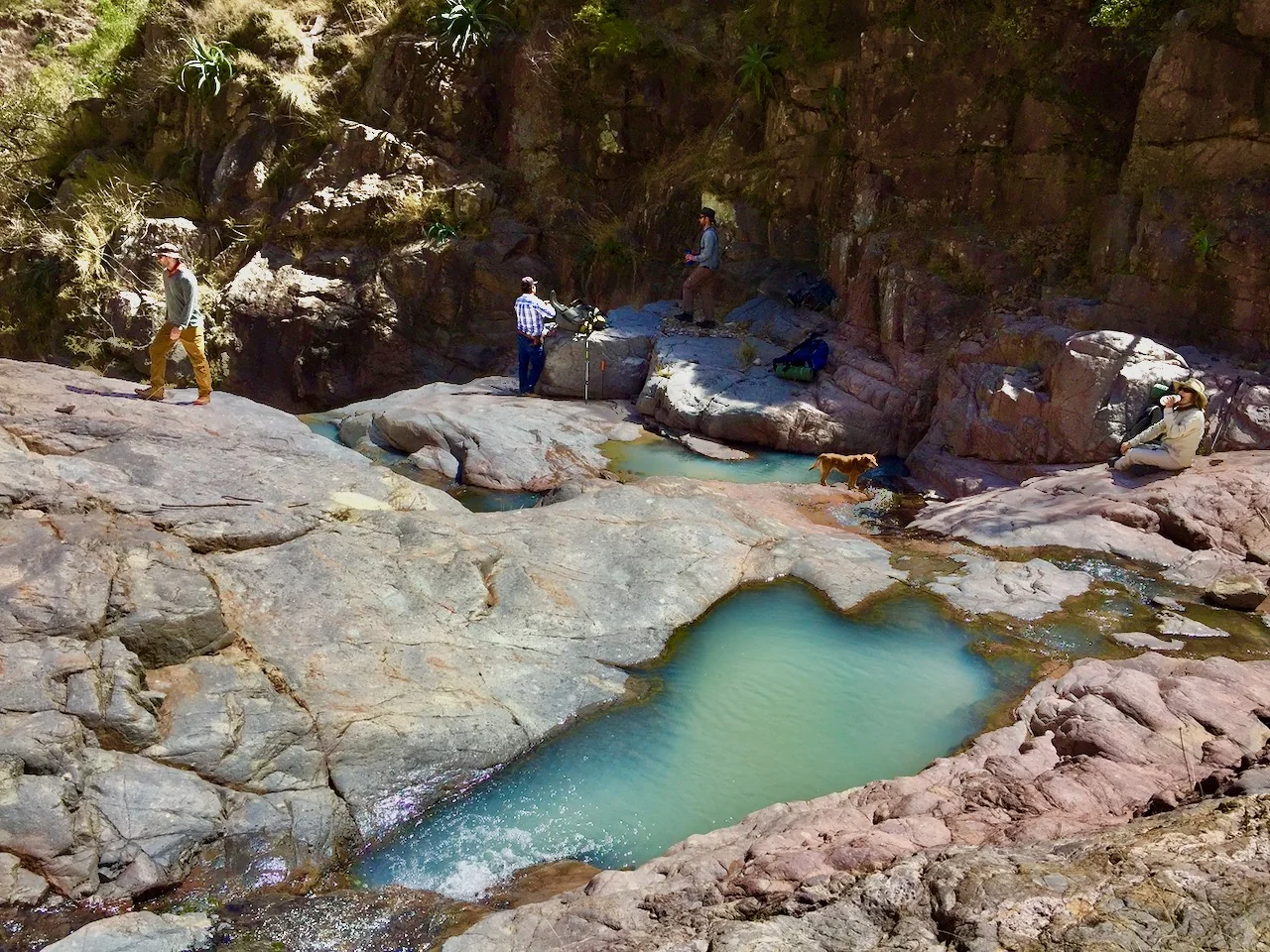 A rocky stream stop on the historical Pamachi backpacking route