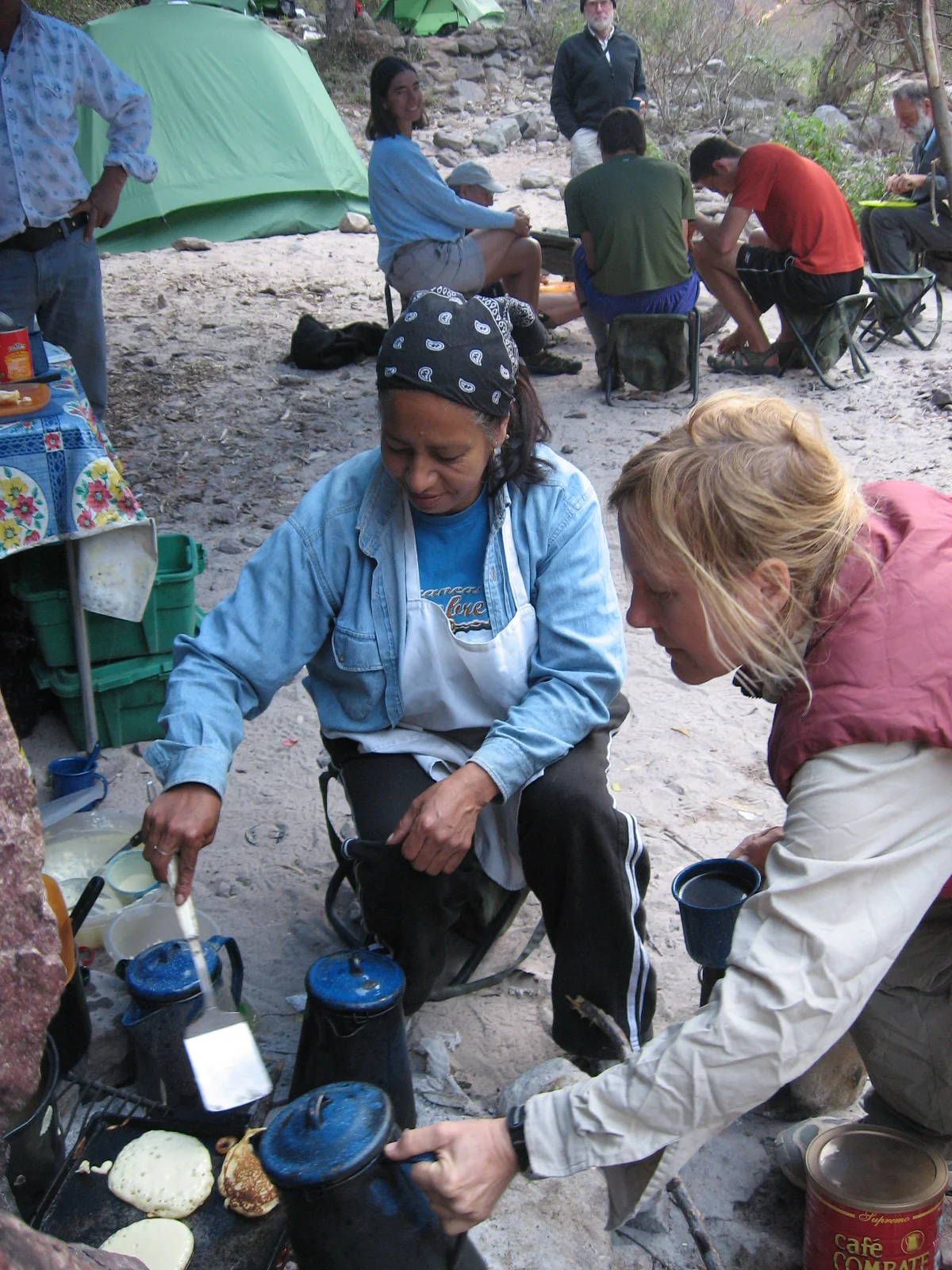 Camp life on the historical supported trek; arrangements vary by proposal